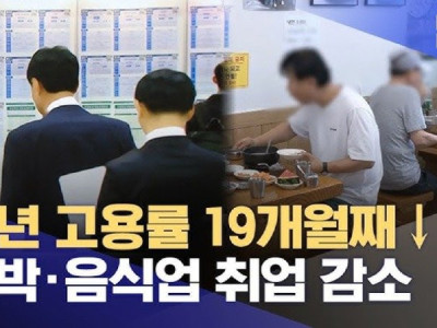 청년 고용률 19개월째↓‥숙박·음식업 취업 감소