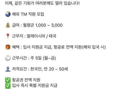 캄보디아 사태 이후 바뀐 해외 취업 공고글 근황