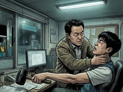 목 졸린 주유소 직원 30cm 망치 휘둘러