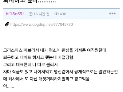 크리스마스 이브 여직원한테 고백 공격