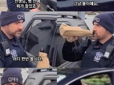 음주운전으로 의심되는 차량을 멈춰세운 경찰