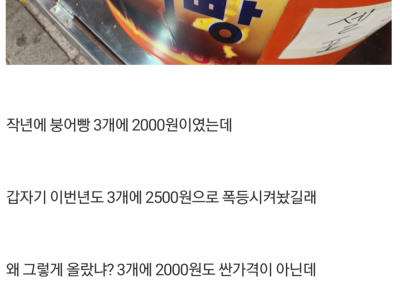 구청에 붕어빵 노점 신고해버렸다는 사람