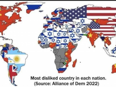 2022 나라별 가장 혐오하는 국가
