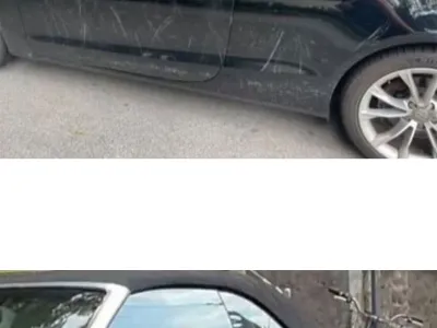 주차된 차가 긁혔는데 남겨진 쪽지가 황당하다..jpg