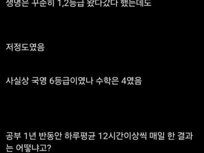 하루 12시간 공부했다는 IQ 83의 글.jpg