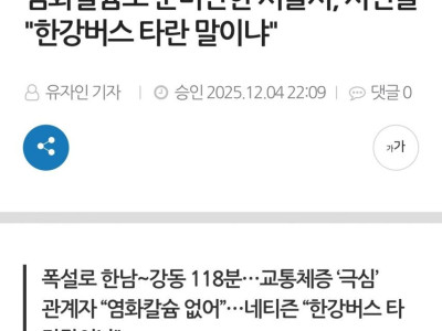염화칼슘도 준비안한 서울시 클라스