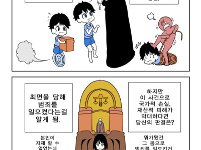 최면에 걸린 범죄자 무죄 vs 유죄 만화