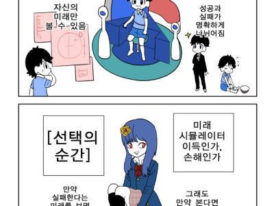 미래 시뮬레이터 이득이다 vs 손해다 만화