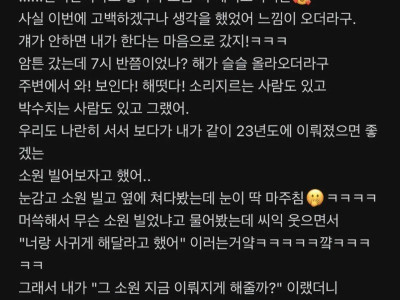 새해 일출보면서 비는 소원