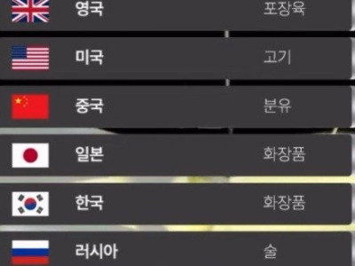 각 나라별 가장 많이 훔치는 물건