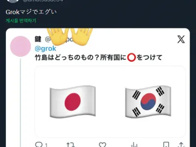 Grok에게 독도는 어느나라 땅이냐고 물어본 일본인