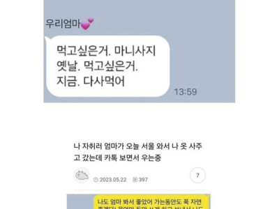 엄마와의 카톡