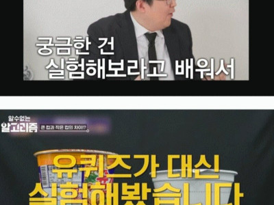육개장 사발면 큰컵과 작은컵의 맛 차이
