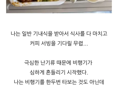 대한항공 몽골행 난기류 경험담