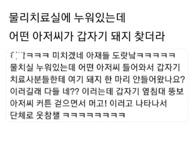 병원에 돼지 들어온 썰