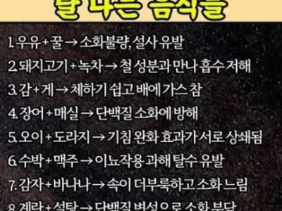 궁합이 매우 나쁜 음식 조합