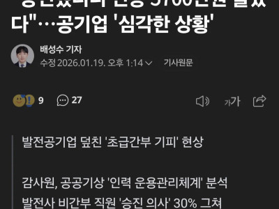 MZ 공기업 직원, 간부•임원 승진 거부