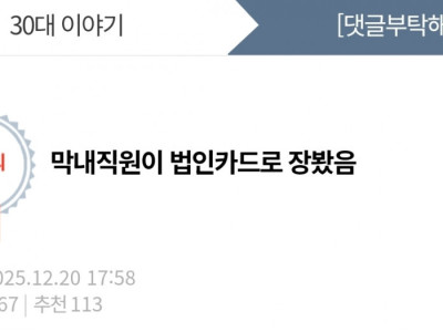 막내 직원이 법인카드로 장봤음