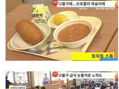 한국 학교들의 급식에 충격받고 현타온 일본인