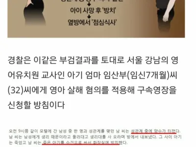 임신 숨기고 원나잇 중 출산, 살해