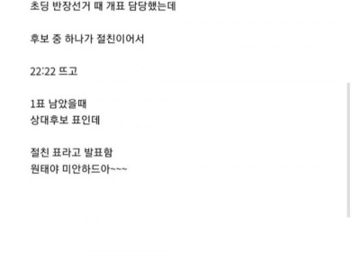 초딩 때 부정선거 저지른 썰