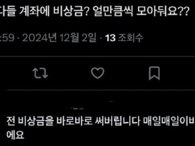 다들 계좌에 비상금 얼마씩 모아둬요?