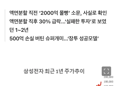현재 난리났다는 삼성주식 2000억 개미 투자자 근황