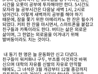 서울대 대나무숲에 올라온 매일 운동화만 신는 친구 이야기.jpg