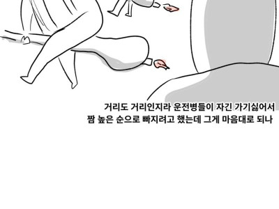 운전병이 세븐일레븐에서 총 사오는 만화