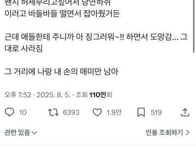 길 가는데 초딩이 매미를 잡아달라고 했다