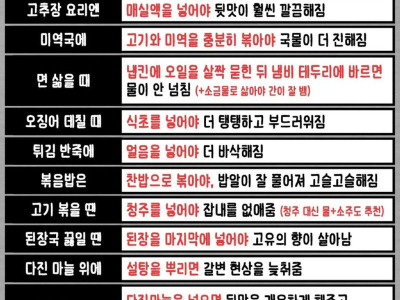 소소한 요리 팁