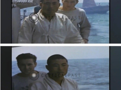 1945년, 미국 잠수함와 조선 돛단배의 조우.jpg