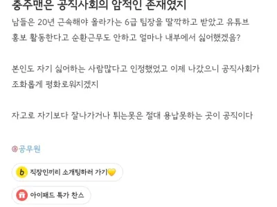 충주맨은 공직사회 암적인 존재였다는 공무원