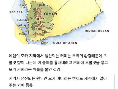 초콜릿 넣은 커피를 '카페 모카'라 부르는 이유.