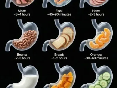 음식별 평균 소화 시간