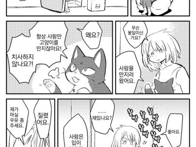 고양이가 사람을 만지는 만화.manhwa