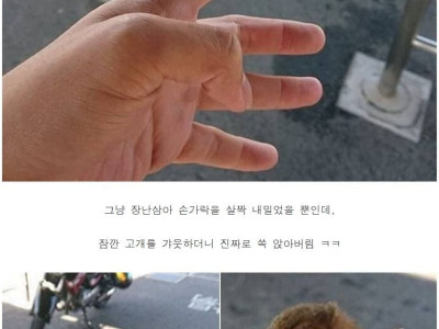 손가락 뻗었다가 벌어진 놀라운 상황