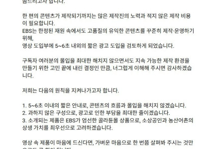 대놓고 광고 넣겠다고 선언한 유튜브 채널.jpg