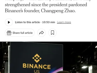 바이낸스 ' 트럼프에게 범죄 사면 받고 트럼프 자식 도움 '