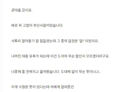 서울 사람들이 충격받는다는 부산 사투리