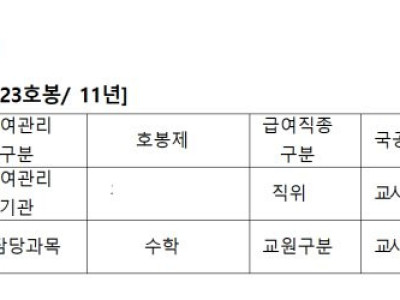 11년차 교사 월급