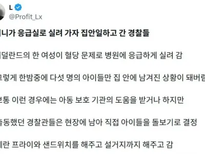 어머니가 응급실로 실려 가자 집안일하고 간 경찰들.jpg