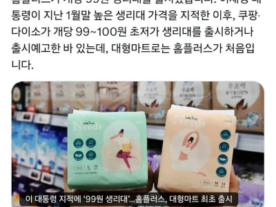 홈플러스 99원 생리대