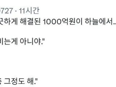 세금 문제가 깨끗하게 해결 된 100억원이 하늘에서 떨어졌으면...!