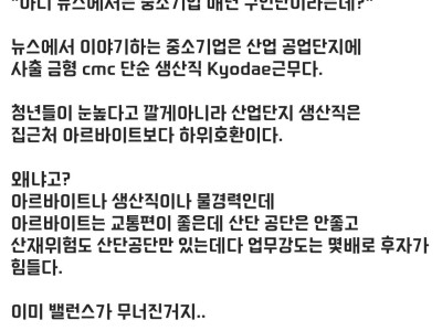 "중소기업가서 경력쌓고 시작해라"가 말도 안된다는 디시인