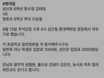 삼신초 6학년 흰수염 vs 명촌초 6학년 루피