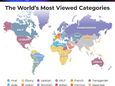 나라별 가장 인기 있는 포르노 장르