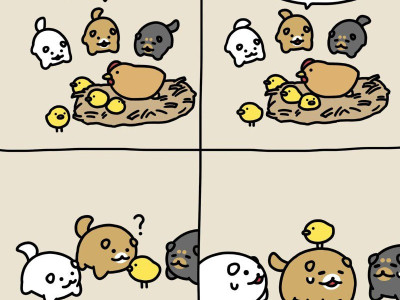 힐링) 누멍이) 병아리 돌보는 귀여운 멍뭉이 삼형제.manhwa