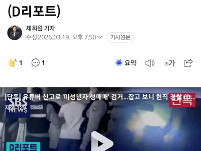 유튜버 신고로 '미성년자 성매매' 검거…잡고 보니 현직 경찰