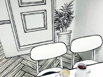 만화 속 2D 장소같다는 서울의 한 카페